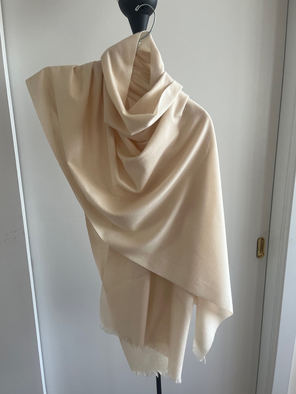 New Scarf Wool Blend Shawl Wrap Stole Elegant Angelic Ivory Color 77" x 27"